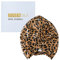ZIMASILK 22 Momme 100% Mulberry Silk Bonnet for Sleeping & Women Hair Care, Shower Cap, Highest Grade 6A Silk Hair wrap for Sleeping with Premium Elastic Stay On Head (1Pc, Leopard Black/Golden)