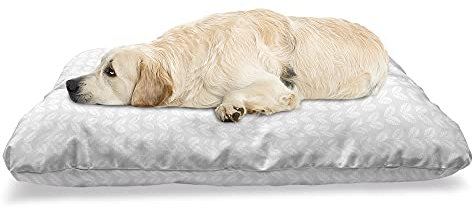 ABAKUHAUS Herbst Haustierbett, Minimalistic Weiß Minze, beissfestes Kissen für Hunde und Katzen mit abnehmbaren Bezug, 60 cm x 100 cm, Perle und Weiß