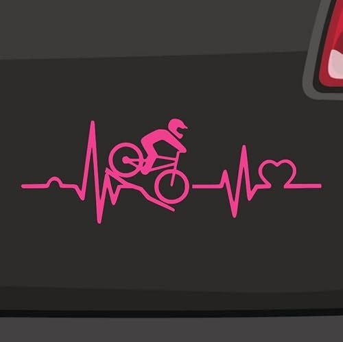 Herzschlag Downhill -6 Größen 21 Farben- Aufkleber Mountainbike Bergabfahrt MTB