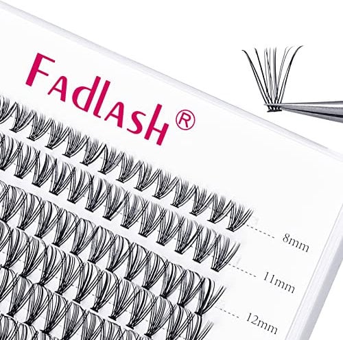 Fadlash Cluster Wimpern 20 Wurzel 0.07mm D Curl 8-15mm Gemischte Länge 120pcs Selbst-Anwendung DIY Einzelne Cluster Wimpern