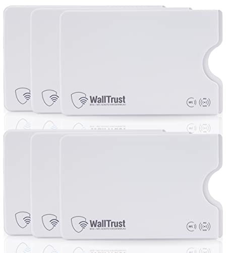 WallTrust RFID NFC Blocker Hartplastik Schutzhülle - 7 Stück - Kartenschutzhülle für Kreditkarten Ausweis - weiß - Sicherheit gegen Datenklau Kartenhülle und EC Karten Bankkarten