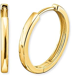 Engelsrufer schlichte Damen Creole Lisa aus vergoldetem Sterling Silber - Clipverschluss - nickelfrei - 24 mm