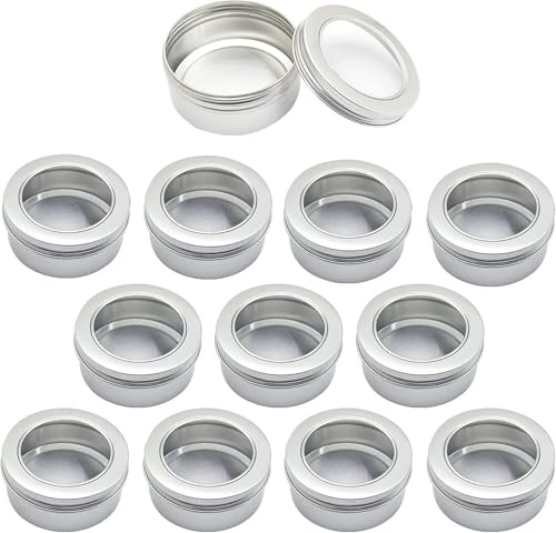 LATRAT 12 Stück 150ml Silber Leere Aluminiumdose Aluminium Runde, Metall Schraubverschluss Gewürzbehälter Topf für Süßigkeiten Kerzen Cremes