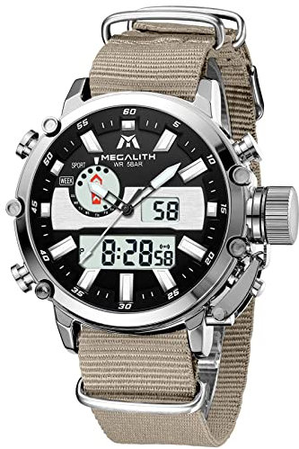 MEGALITH Uhren Herren Digital Sportlich Chronograph Wasserdicht Armbanduhr Herren Multifunktions Digital Outdoor Herrenuhre Analog Stoppuhr LED Wecker Kalender Leuchtend