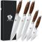 WILDMOK 5-Piece Premium Knife Set - Chef, Carving, Bread, Utility, Paring Knives - German Stainless Steel Blades