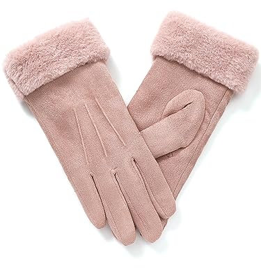 vislivin Handschuhe Damen Winter Warm Handschuhe Touchscreen Handschuh mit Gefütterte Rosa S 1