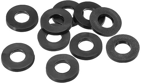 PATIKIL M8 Arandela Plana de Goma, 40Pcs Arandela Plana de Plástico Redondo Juntas Toricas Sellado Espaciador para Tubería Manguera Sujetador Perno, 8x16x2.2mm (ID*OD*Gorsor), Negro