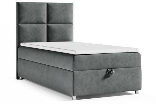 Trinity K2 Boxspringbett Single Bonellfederkern | Boxspringbett mit Matratze und Topper | Einzelbett | Polsterbett - Lieferung an die Bordsteinkante