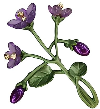 CALLARON 1Stk Violette Brosche Amethyst Broschennadel trachtenbrosche anziehsachen Strassstifte Schmuck glänzende Brosche Kleidung Corsage Ausschnitt Halsband Emaille Orchidee Mann Veilchen