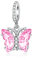 Alstiva Rosafarbener Schmetterling Charm-Anhänger - 925 Sterling Silber mit 5A Zirkonia für Damen