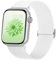 AMSKY Elastisch Solo Loop Band Kompatibel mit Apple Watch Armband 40mm 45mm 44mm 46mm 42mm 41mm 38mm 49mm Damen Herren, Textil Stoff für iWatch Armband Se Ultra Series 10 9 8 7 6 5 4 3 2 1, Weiß