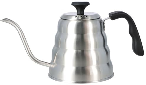 Nivofu Bollitore a Collo di Cigno in Acciaio Inossidabile da 1,2 L, Bollitore con Termometro con Beccuccio Antigoccia di Precisione, Gooseneck Kettle per Piani di Cottura a Gas e a Induzione
