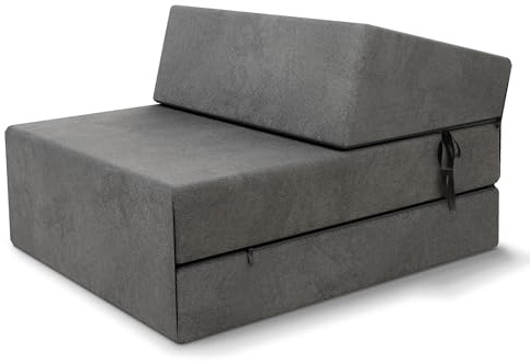 FDM Klappmatratze Suzi 70x200 cm Kaltschaum Gästematratze Höhe 14 cm Härtegrad H3 Öko-Tex Allergikergeeignet Bezug Trinity Waschbar Graphit