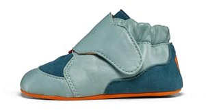 Affenzahn Krabbelschuh Leder Crawly Babyschuh aus Leder für Mädchen und Jungen Klettverschluss weich flexibel rutschfest Lauflernschuhe Hase - Petrol