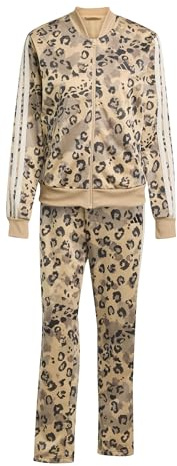 adidas Damen ESSENTIALS 3-STRIPES TRACKSUIT, warm sandstone/black, L