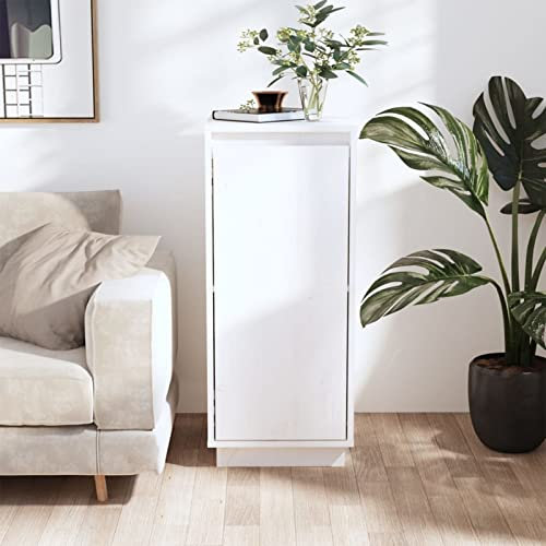 Xichuzi Aparador, Aparador Cocina, Aparadores para Salon, Mueble Salon, Mueble Cafetera, Mueble Buffet, Alacenas Y Vitrinas, de Madera Maciza de Pino Blanco 31,5x34x75 cm