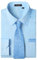 HISDERN Mens Blue Shirts Long Sleeve Formal Dress Shirt and Tie Set Business Button Down Regular Fit XL