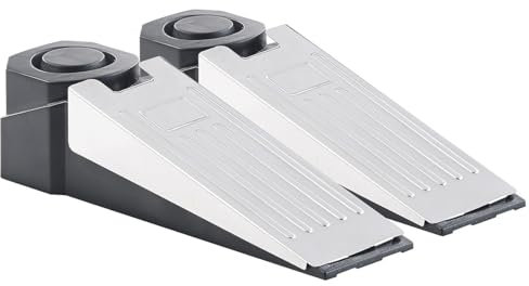 VisorTech Alarmkeil: 2er-Set elektronische 2in1-Türstopper mit Alarm (Türstopper-Alarmanlage, Alarmanlage Kellertür)