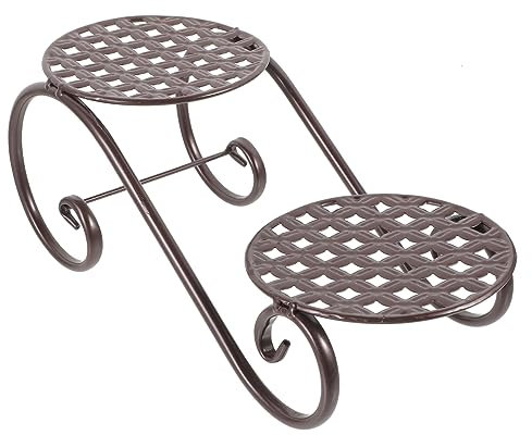 WEKADRIN Metall Pflanzständer Mehrlagig Für Innen Wohnräume Stabiler Blumentopfständer Mit Standfuß Platzsparend Für Balkon Schlafzimmer Arbeitszimmer