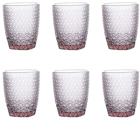 Evviva Set 6 Bicchieri acqua in vetro decorato 320 ml - Mozart (Rosa)