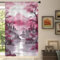 Mexpekil Rideaux semi-transparents en voile japonais Fuji Moutain pour salon, chambre à coucher, cuisine, 140 cm de large, 1 panneau