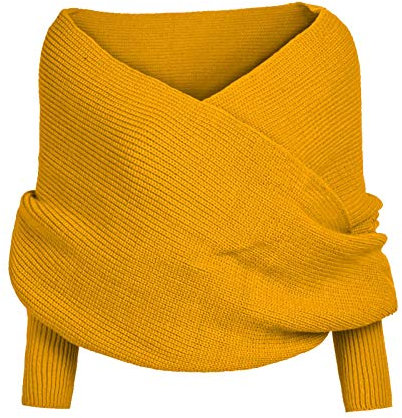 2025 - Schal Strickwolle Warm OutdoorDamen Kölnisch Wasser Tücher (Yellow, One Size)
