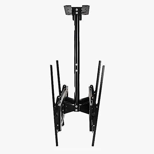 Double Sided Ceiling TV Mount, Double Pole Hanging TV Bracket Fits 60-100 Inch TVs, Telescopic Height Adjustment, Max 900x600mm LWX