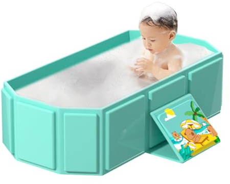 Faltbare Kleinkinderbadewanne | Faltbare Badewanne Für Kleinkinder - Sitzwanne Mit Liegefunktion Und Rutschfester Wanne Für Mädchen Von 0 Bis 8 Jahren