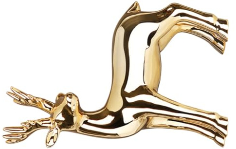 WEKADRIN Keramik REH Figur Gold Elektroplattiert Elegante Wohnaccessoires Deko Wohnzimmer Sideboard Ornament Modernes Design Hochwertige Tischdekoration Geschenkidee