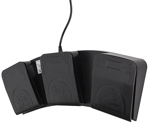 KIMISS Pédale USB à Trois Touches, Contrôleur MIDI avec Interrupteur Mécanique, Clavier Programmable pour Jeux, Transcription et Plus Encore