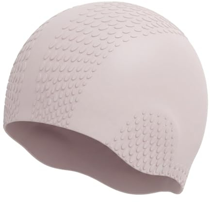 Silicone Swimming Cap for Women and Men, Soft Stretch Anti-Slip Swim Hat for Long & Short Hair Comfortable Waterproof Swim Cap Fit for Adults - Pink Purple