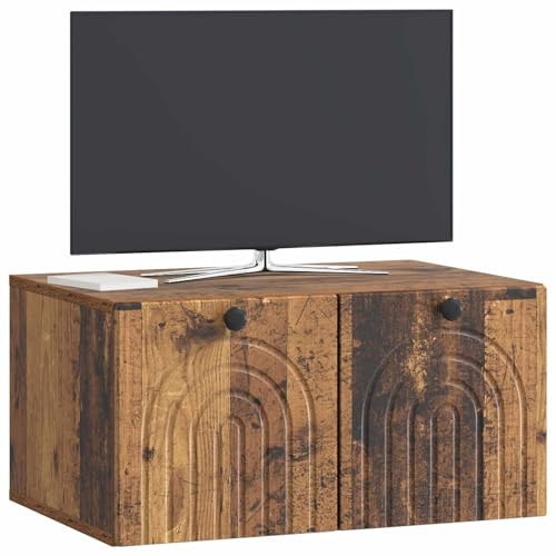 vidaXL Wandmontierter TV-Schrank Altholz 59,5 x 41 x 30 cm, Modernes Wohnzimmer Lager, rechteckiges Design, Wandregal, praktische Medieneinheit, viele Entertainment Plätze