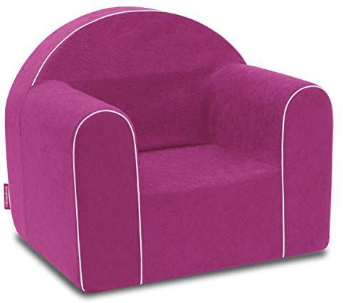 Badum - Poltroncina per Bambini da 1 Anno - Poltrona per Bambini - Stabile, Comoda, in Schiuma - con Rivestimento Sfoderabile - Regalo per il 1° Compleanno per Bambina, Bambino - Rosa