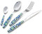 Eme Set 24pz Posate Vetrina Salvaspazio Vero Tropical Blu Made in Italy