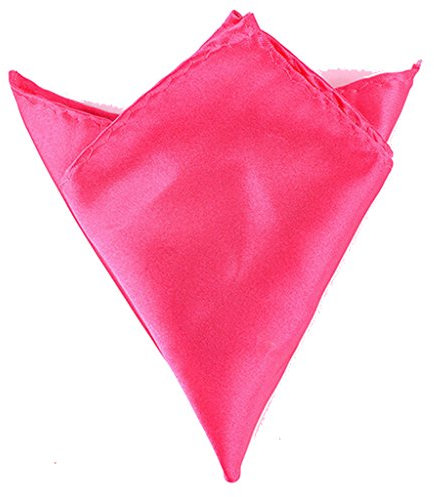 Boolavard Satin 1 stücke, 6 stücke oder 12 stücke Pack Solide Plain Hochzeit Herren Einstecktuch Büro Anzug Taschentuch Hanky (Pink)