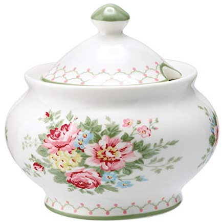 GreenGate - Zuckerdose - Aurelia - Porzellan - weiß - 200 ml