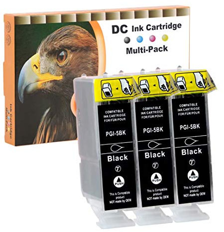 D&C 3x 28ml Black Druckerpatronen Kompatibel für Canon PGI-5 BK für Canon Pixma iP3300 iP3500 iP4200 iP4200x iP4300 iP4500 iP4500x iP5200 iP5200r iP5300 iP6600 iP6700 iX4000 iX5000 MP500 MP510 MP520