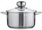 Level One Topf Edelstahl 16 cm Kochtopf Induktion 1,9 L Fleischtopf & Bratentopf mit Glasdeckel für den Backofen, rostfreier Edelstahl, für alle Herdarten geeignet