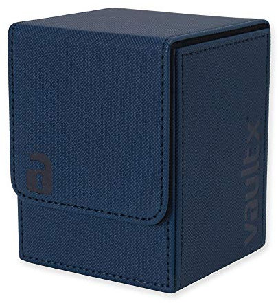 Vault X Deckbox für Trading Cards mit Toploader, 80+ Karten mit Hüllen, Premium Exo-Tec-Material, Kartenaufbewahrungsbox mit Abnehmbarem Magnetdeckel, für MTG Commander, TCG (Blau)
