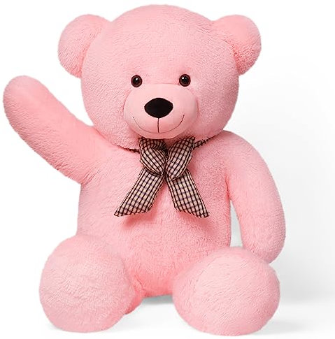 YunNasi Nounours Géant Ours en Peluche pour Enfants Doux Ours Jouet Grand XL (100cm, Rose)