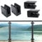 Muzata 4Pack Black Glass Clamp for Glass Thickness 5/16-1/2(8mm-12mm) Stainless Steel Heavy Duty 1 3/4 x 1 3/4 Square Glass Railing Clamp Glass Balustrade Post, GA04 BP4
