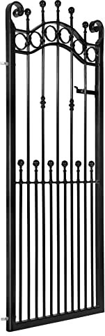 metal tall side gate, wrought iron style, tall single gate, Great Harwood Design, galvanised & powder coated black (width 3ft 3/74)