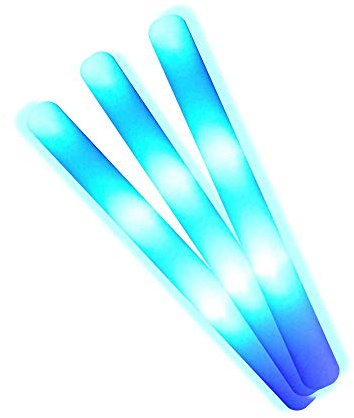 LED Schaumstoffstäbe Leuchtstifte Hochzeit Party Konzert 48x4cm (50, Blau)