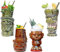NUACOS Tiki Becher Set 4er - Tiki Bar Deko Cocktailgläser - Tiki Tassen - Hawaii Deko - Keramik Tiki Mugs für Cocktail Party Bar Zubehör Partydekoration