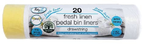 Tidyz Tie-Handles Linen Fragranced White Swing Bin Liners 20 Pack (15 Litres)