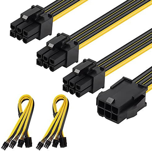 CERRXIAN Confezione da 2 cavi splitter da 6 pin femmina a 3 x 6 pin maschio GPU PCIE, cavo di prolunga a 6 pin per alimentazione modulare, scheda video grafica-9,8 pollici