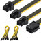 CERRXIAN Confezione da 2 cavi splitter da 6 pin femmina a 3 x 6 pin maschio GPU PCIE, cavo di prolunga a 6 pin per alimentazione modulare, scheda video grafica-9,8 pollici