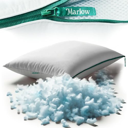 Marlow Brooklinen Verstellbares Memory-Foam-Kissen – bietet Rücken- und Nackenschmerzen – ideales Rücken-, Bauch- und Seitenschläferkissen – kühlendes Kissen – King Size