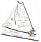 DEKOLANDO Hölzerne Hochzeit Deko Holzhochzeit Hochzeitstag 5 Jahre Jubiläum mit Wunschnamen Datum Holz Aufsteller Schiff - EIN gemeinsamer Weg, Hand in Hand - 18 x 20 cm