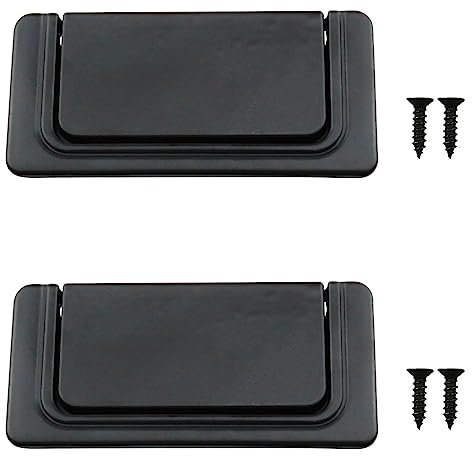 Haidong - 7,6 cm bündiger Zugringgriff, schwarz, versteckter versenkter Möbelgriff, Zinklegierung, versteckter Möbelgriff, 2 Stück
